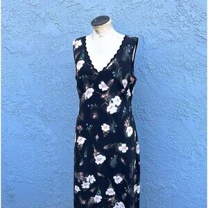 Vintage 90s Floral Slip dress Large whimsygoth